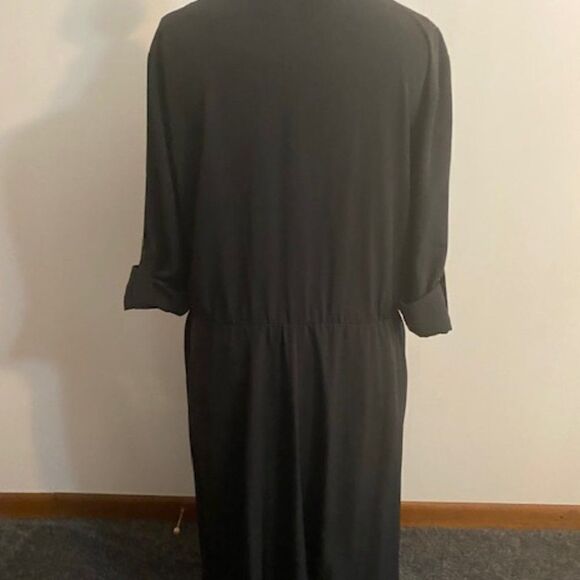 Ms. Chaus Black Wrap Front Bodice maxi dress, size 10 - Picture 3 of 5